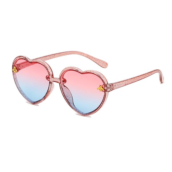 Full Rim Heart-Shaped Children's Sunglasses Case With UV Protection