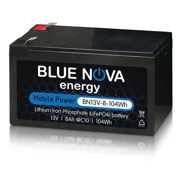 104Wh 8AH 13VDC Mobile Power LIFePO4 Battery C/W BMS