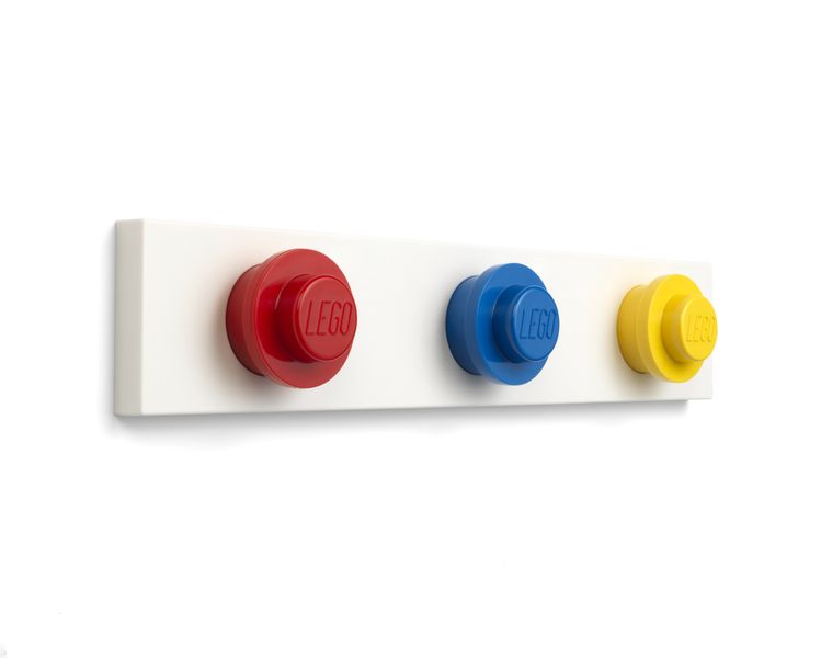 LEGO Wall Hanger Rack (33cm) - Red, Blue, Yellow