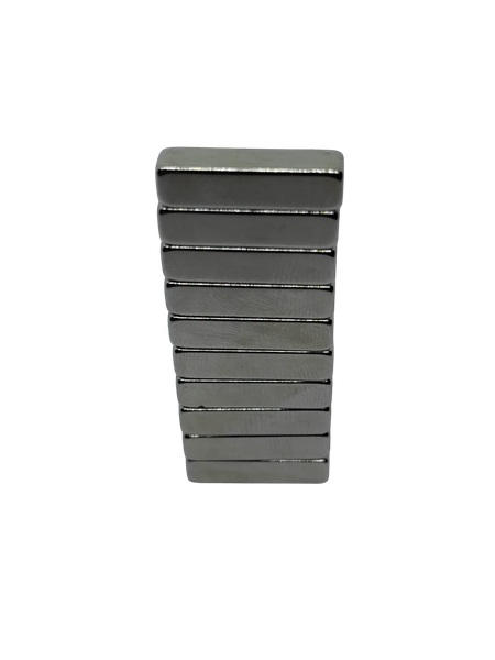 Neodymium Block Magnets - 20mm L x 5mm W x 5mm T N38 Grade - 10 Pack