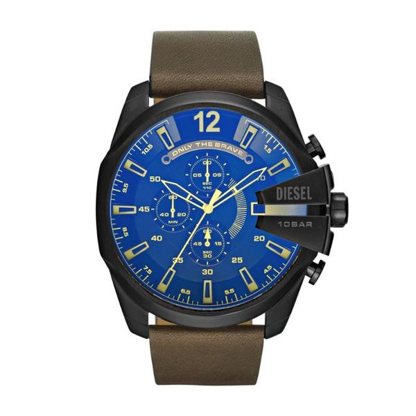 Diesel Mega Chief Mens Brown Leather Strap Watch-DZ4401