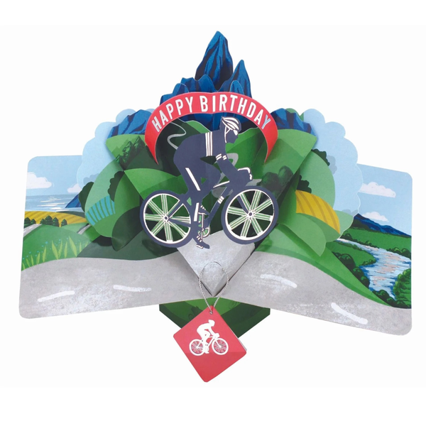 3D Pop-up Card - Birthday - Cycling