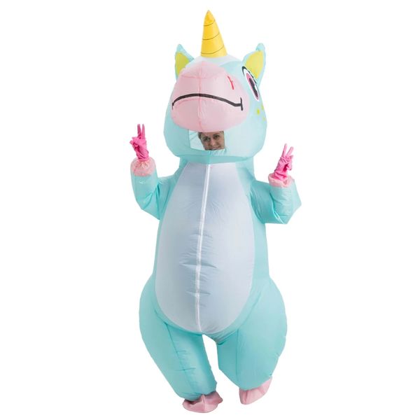 Adult Inflatable Costume - Blue Unicorn