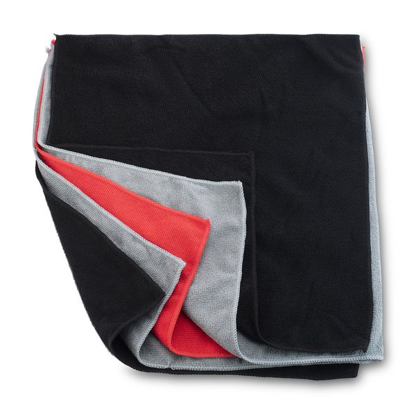 Disa -Dish Cloths -Microfibre -Polyester -Red,/Grey/Black -40cmx40cm -5Pack