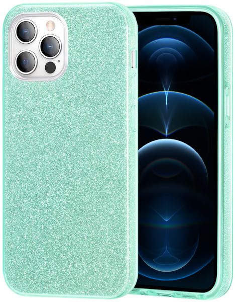 Tekron Glitter Sparkle Bling Protective Case for iPhone 12 Pro Max - Green