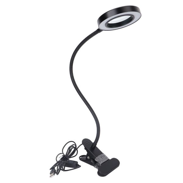 USB Desk Reading Lamp 3 Color Temperature 10 Gears Tattoo LED Light Black