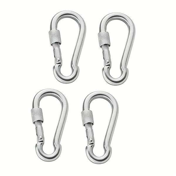 Heavy Duty Snap Hook Carabiner with Screw Lock-80mm - 4 Piece