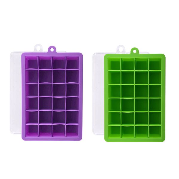 DHAO-2 Packs 24 Ice Cube Square Ice Cube Molds Silicone Ice Maker