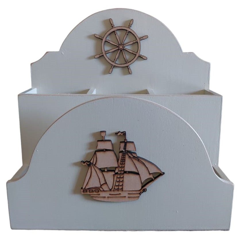 Wooden Two in One Serviette and Cutlery Holder Ocean Shop Today