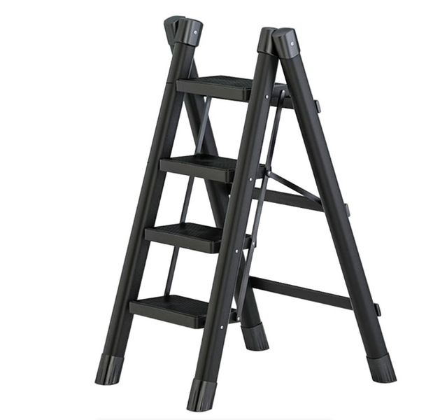 4-Step Lightweight Foldable Ladder - Stable, Compact &amp; Slip-Resistant