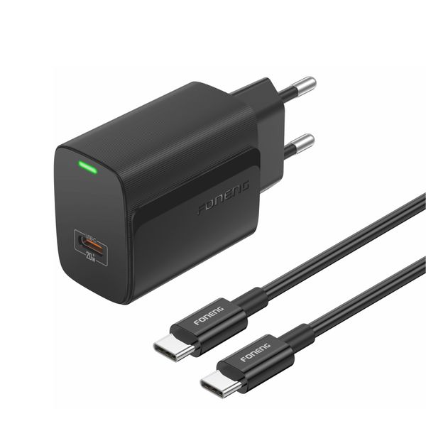 20W Single USB-C Fast Charger With Type-C to Type-C Cable
