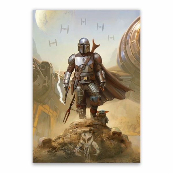 Mandalorian And Baby Yoda Battle Poster - A1