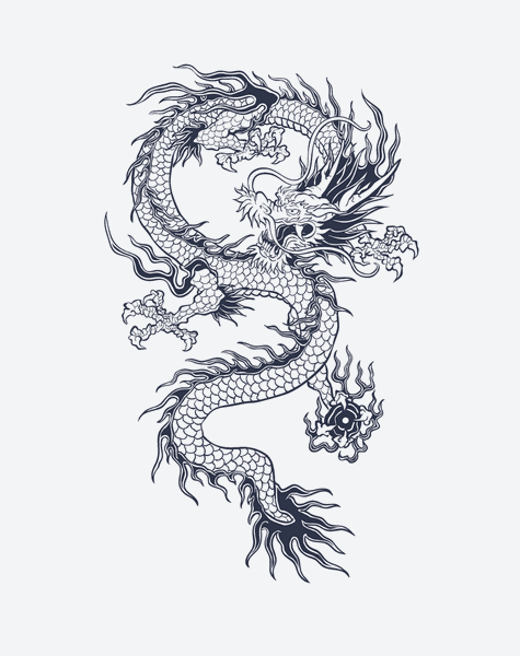 EZINK Japanese Dragon Temporary Tattoo | Lasts 1-2 Weeks