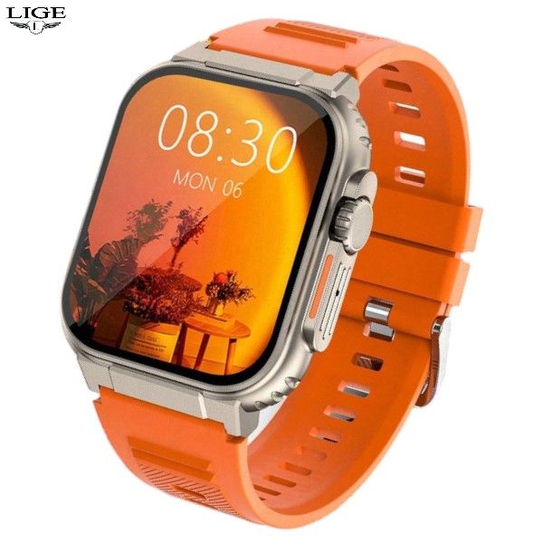 LIGE -IP68 Waterproof Multifunctional Smart Watch With Call Function-Orange