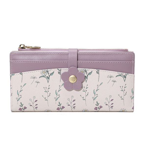 OLOEY Women's PU leather wallet with zipper Women's Long Wallet