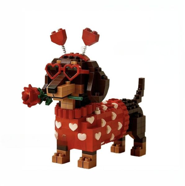 Cute Dachshund Brick Kit, Creative Toy for Kids Adults