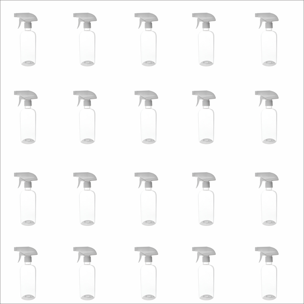 20-Pack 500ml Clear PET Trigger Spray Bottles - Refillable &amp; Durable