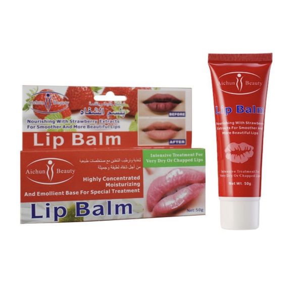 Strawberry Lip Balm - Aichun Beauty - Intensive Treatment for Dry Lips