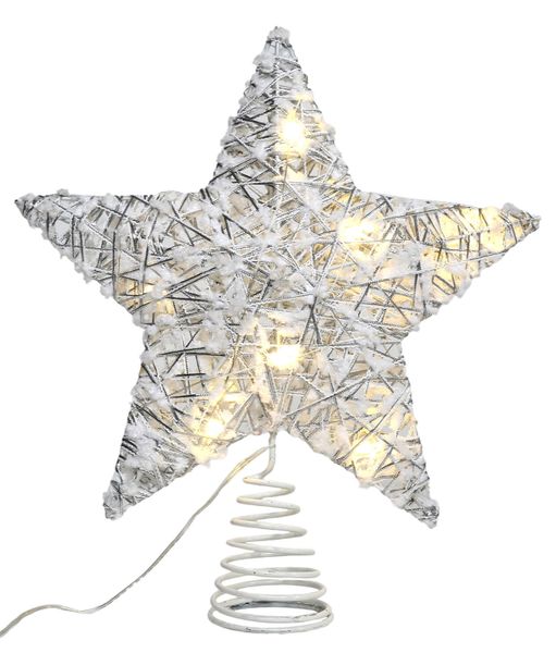 A&amp;K - LED Silver Star Christmas Tree Topper