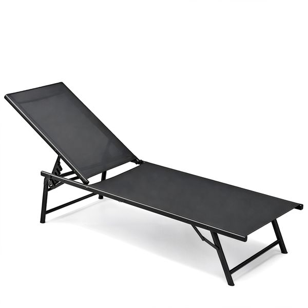 Chair Outdoor, Folding Pool/Sun Chairs Loungers with Adjustable 5-Position