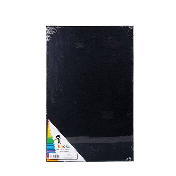 Canvas Panel - Art &amp; Craft - Artist - Wood Mounted - Black - A3 - Pack of 2