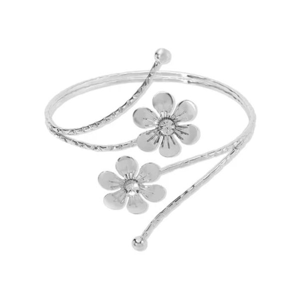 Bohemian Bicep Bracelet Cuff Bangle Gold Silver Flower Cuff Bracelet