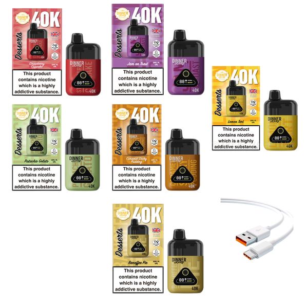 Dinner Lady 40k Variaty- Full Range of Flavours (6 Pack)+ Discovape Charger