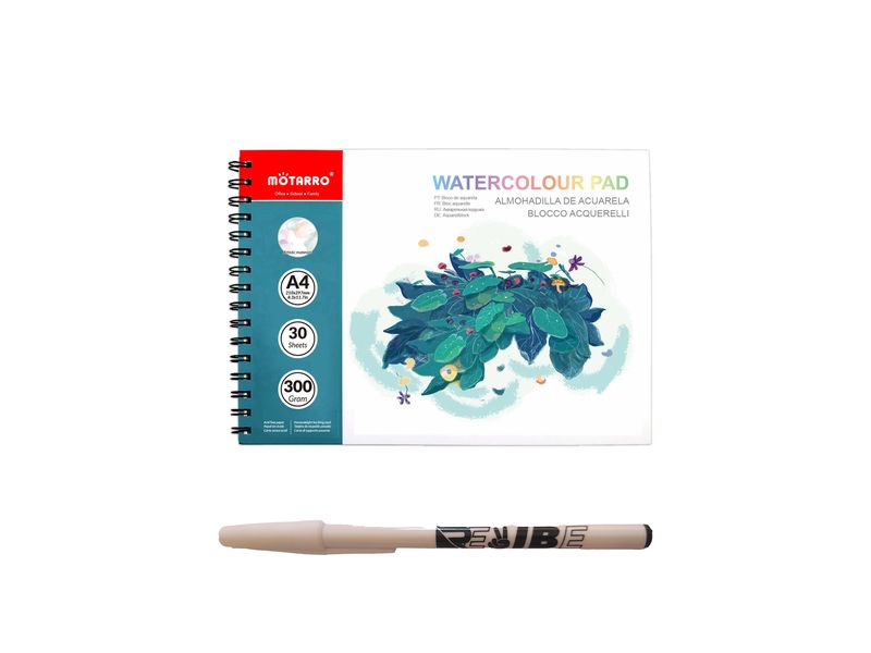 Watercolour Pad 30 Sheets 300 Gram Artistic Paint Book Added ReVibe Pen
