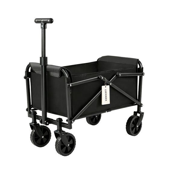 Collapsible Wagon with Wheels, 220 lbs Wagons Carts Foldable Wagon Cart