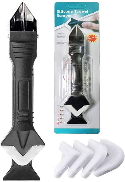 3 in 1 Silicone Caulking Tools, Glass Glue Angle Scraper