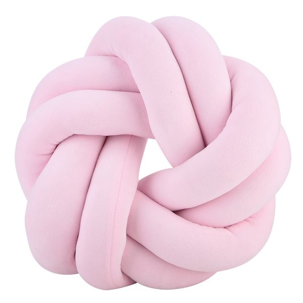 Knotted Sofa Lumbar Cushion Pillow Pink image