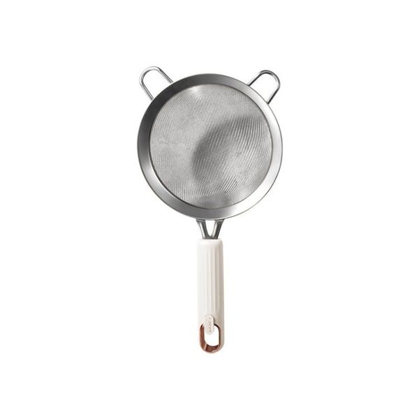 32cm Stainless Steel Fine Mesh Strainer with Hook Desighn - White