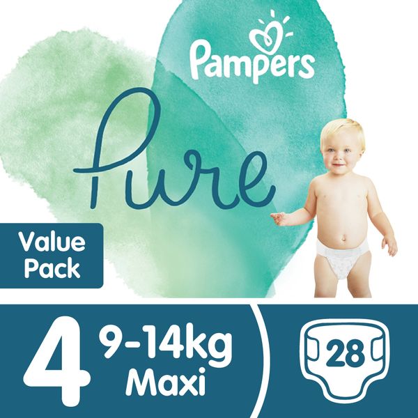 Pampers Pure Protection - Size 4 Value Pack - 28 Nappies