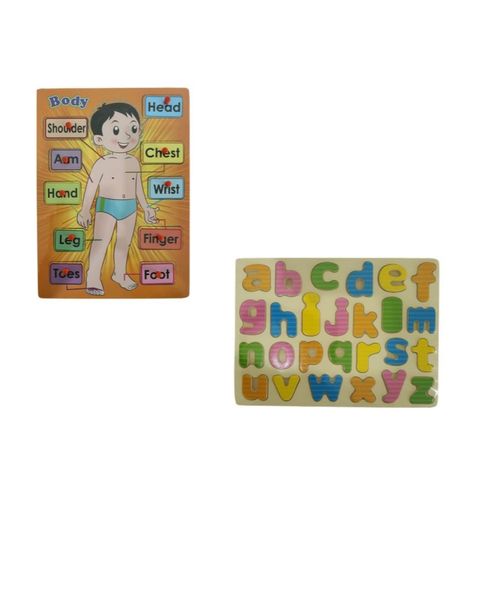 Kiddies Puzzles x 2 - Alphabets and Body Parts