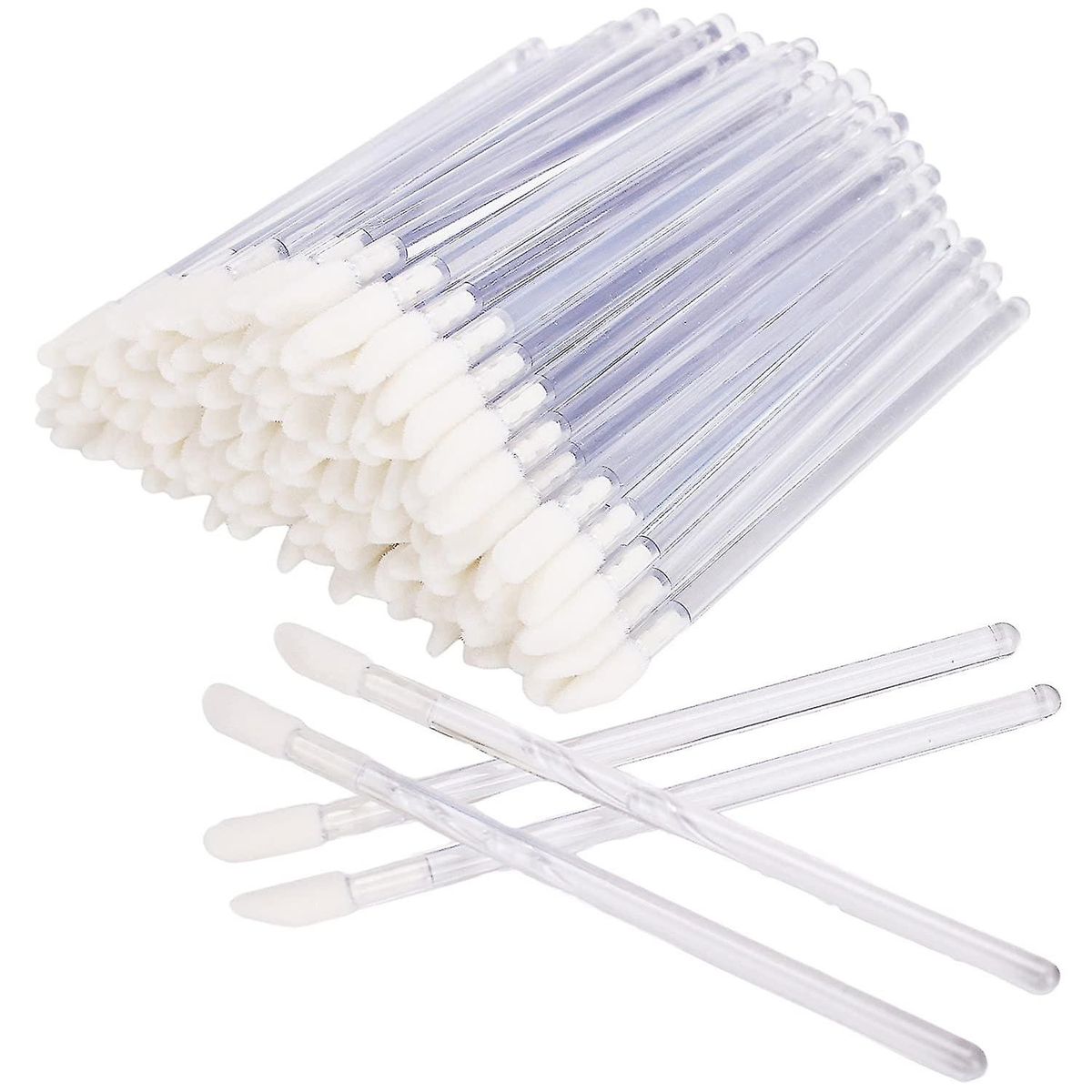 Lip Brushes   Sponge Tip Applicator - Clear (pack Of 50 Pcs) 