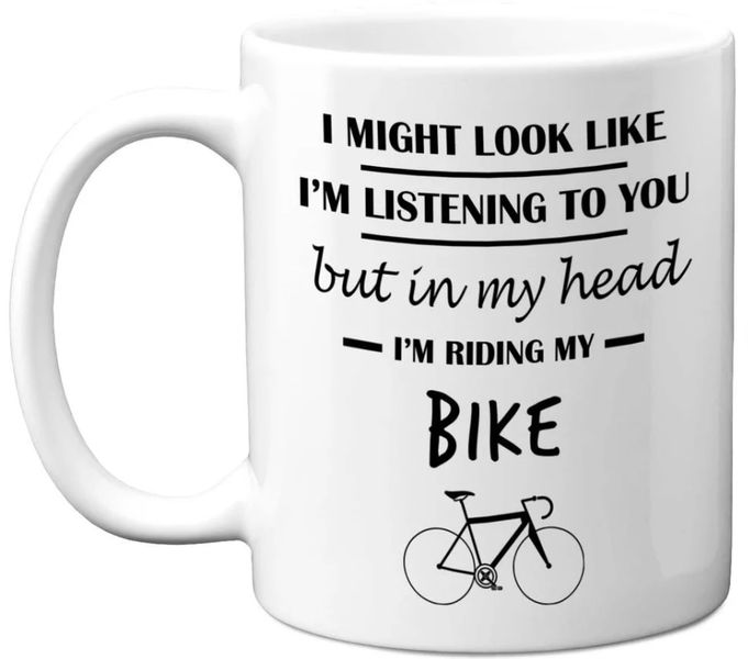 In My Head I'm Riding My Bike Cyclist Gift 11oz Ceramic Premium Coffee Mug