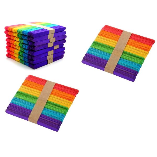 Art &amp; Craft Colour Wooden Lolly Sticks 500 Piece Pack