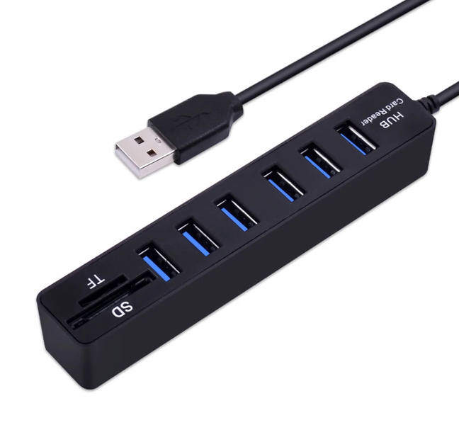 2 In 1 6 Ports USB 3.0 Type - C Hub Splitter Multi USB Combo
