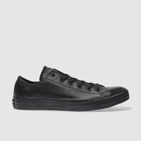 Converse Allstar Lace Up Leather Mono Black Unisex Low Top Sneakers Daily Sale Shop