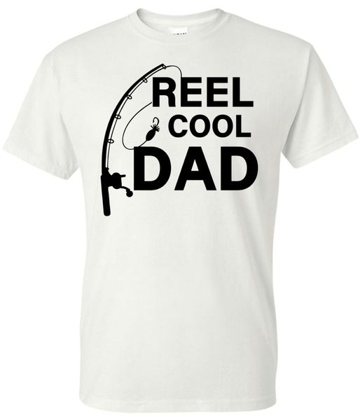 Reel Cool Dad v3 Birthday Christmas Fathers Day Fisherman Gift Tshirt-BLACK