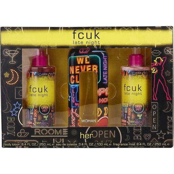 Fcuk Late Night Ladies 100ml Edt Gift Set (Parallel Import)