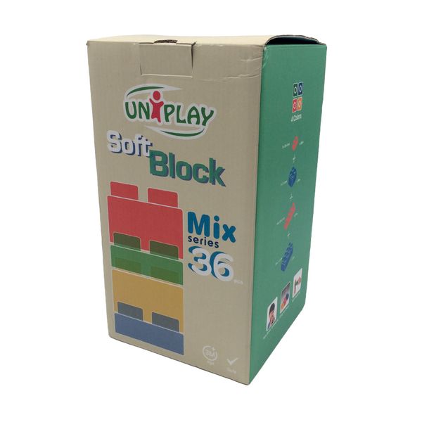 Greenbean Jumbo Educational Soft Blocks Mixed Box: 36 Pieces