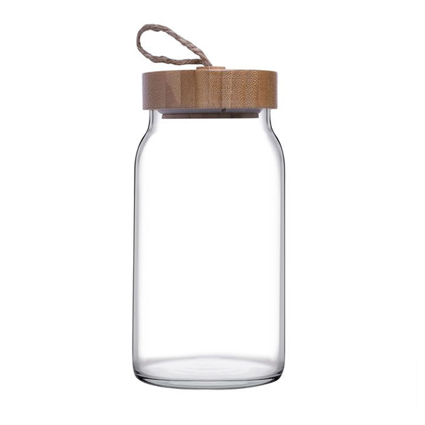 500ml Transparent Glass Jar With Airtight Acacia Wood Lid