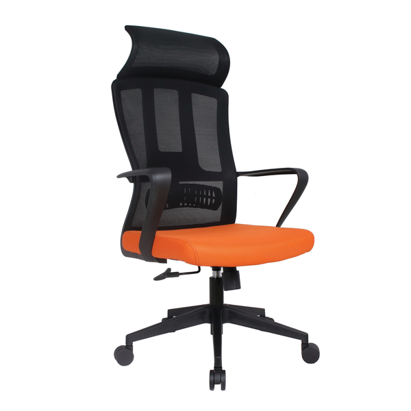 Novogracz Office AUSTEN Ergonomic Mesh Chair - SODA ORANGE with Black Mesh