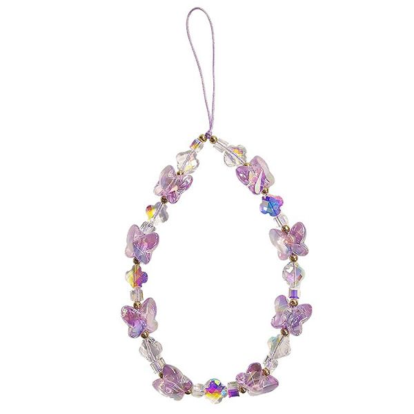 Butterfly Mobile Phone Chain,Beaded Phone Charm,Lanyard Anti-Lost Wristband