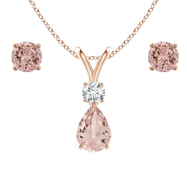 Stella Luna Sandy Teardrop Jewellery Set - Vintage Rose Crystal Rosegold