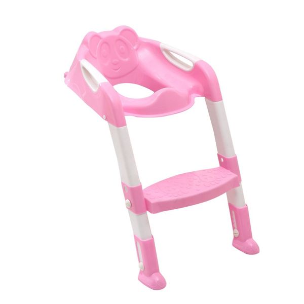 Pink Foldable Baby Toilet Potty Training Seat Ladder