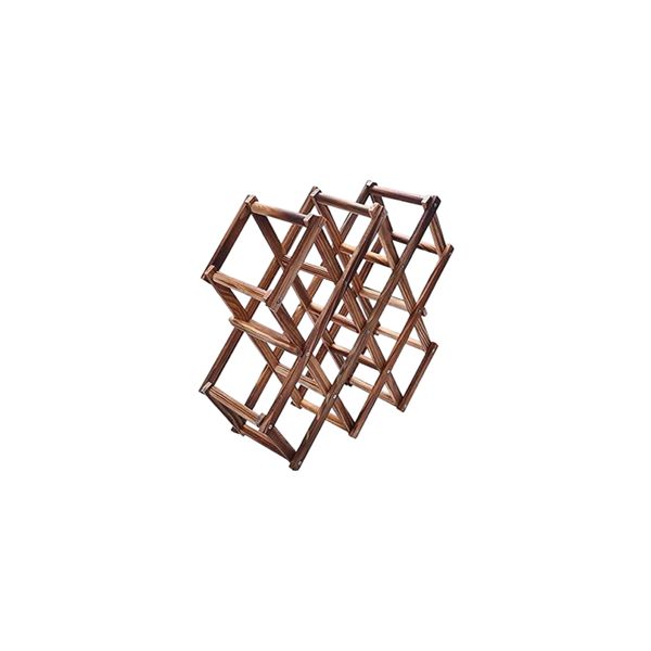 Foldable Wooden Free Standing Wine Rack Holder 10-Bottle - WR-88