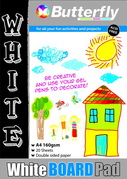 Butterfly White Board Pad A4 20 Sheets