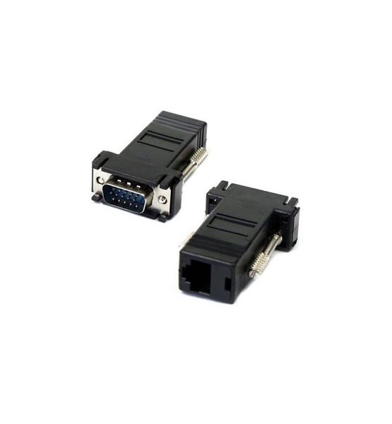 PmG 15 Pin VGA Extender Male To RJ45 Cat5e Cat6 Ethernet Female Adapter